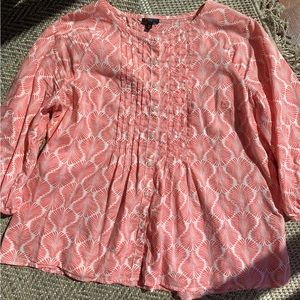 Talbots LP Three Quarter Sleeve Blouse Salmon/coral